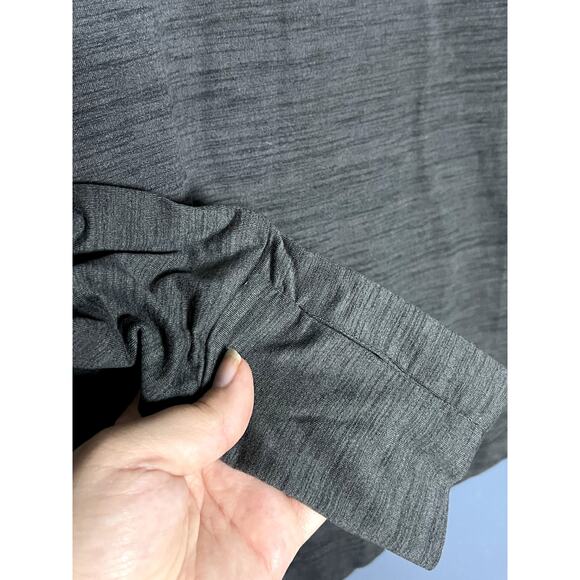 N.Y.L. Athletic Long Sleeve Workout Top Grey Thumb Hole Quality Fabric Comfort - Picture 3 of 7